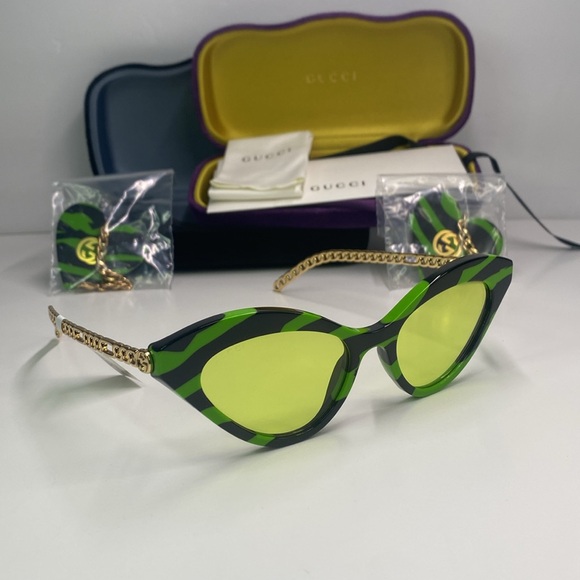 💯- New Authentic GG0978s 006 GUCCI Zebra-print cat-eye sunglasses - Picture 4 of 17